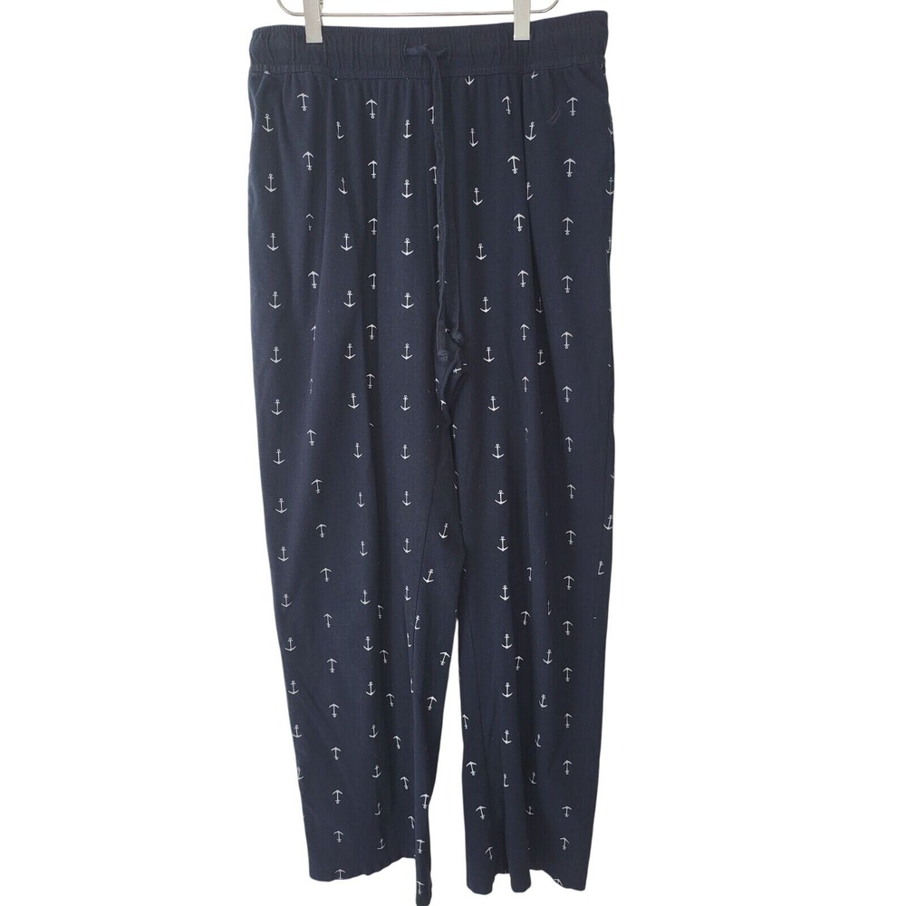 Nautica Sleepwear Pajama Pants Medium Mens Blue Nautical Straight Leg Pockets